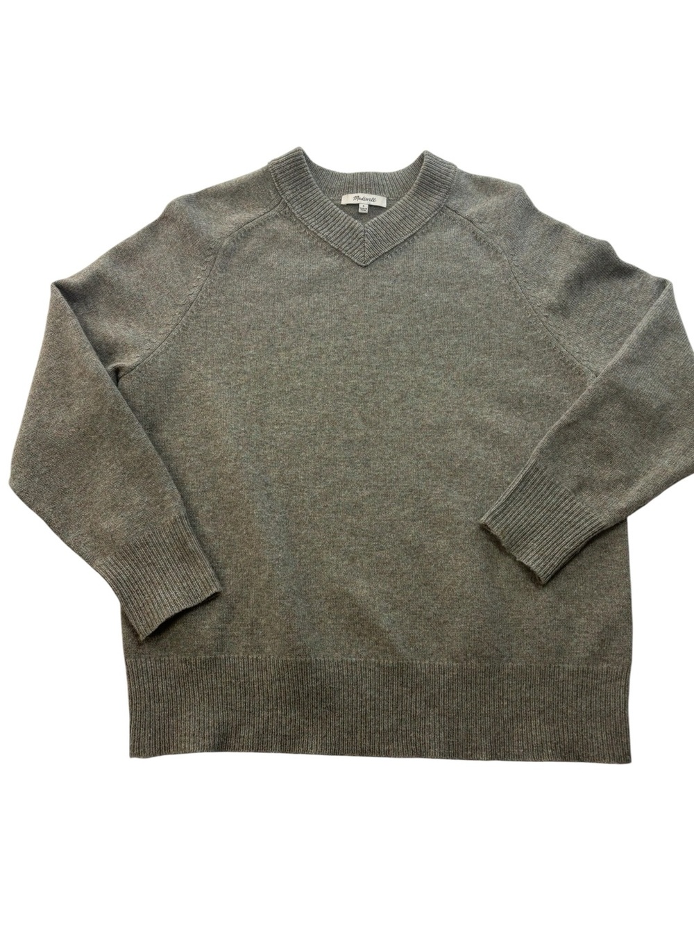 Madewell (Re)generative Wool V-Neck Sweater Boysenberry Size‎ Small Top Flaw